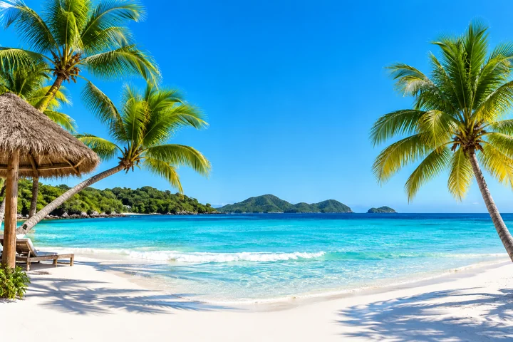 Tropikalna plaża z palmami