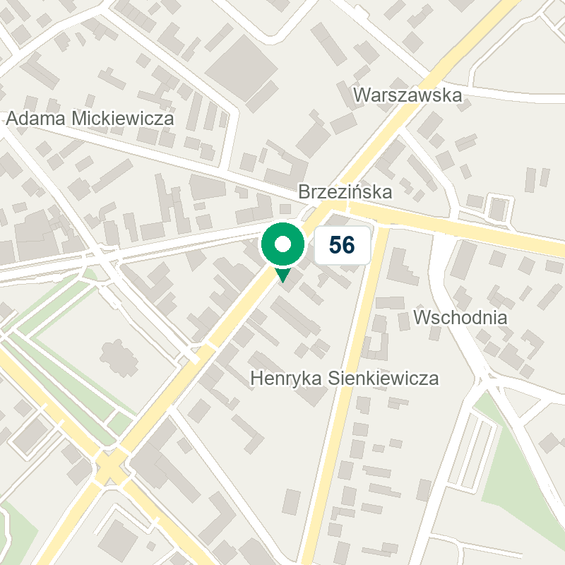 Mapa adresu Stryków, ul. Warszawska 56